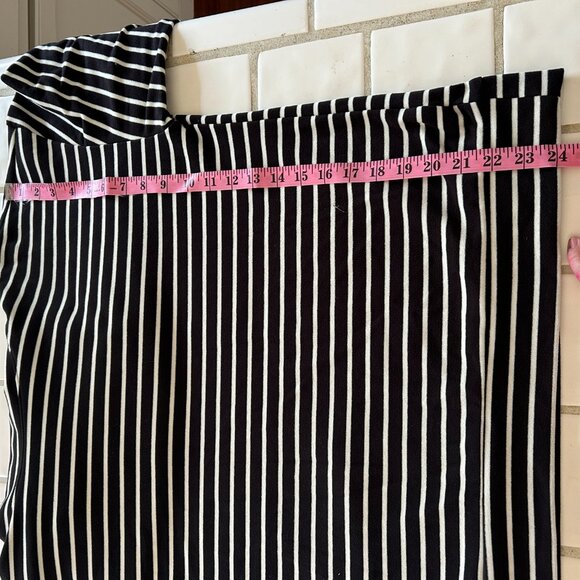 Plus Size Time and Tru Black & White Striped Cowl Neck Sweater (XXL / 22W) - Picture 7 of 10